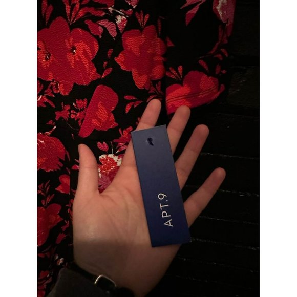 NWT APT. 9 Ladies Floral, Abstract, Bright Mid Sleeve Stretchy Dress SZ Large - Picture 8 of 9